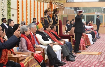 President Shri President Ram Nath Kovind, PM Narendra Modi and other dignitaries at the historic 69th Republic Day parade along with all our esteemed Chief guests - all 10 ASEAN Heads of State/Government on 26 January 2018.
